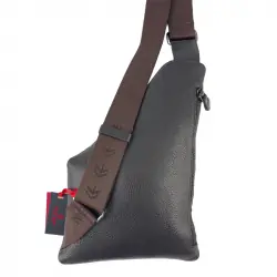 Сумка чоловіча через плече шкіряна Eminsa 6226 18-3 темно-коричнева