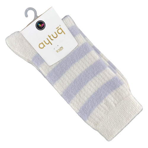 Шкарпетки жіночі Aytug 48003 високі молочні з блакитним Size 36-40