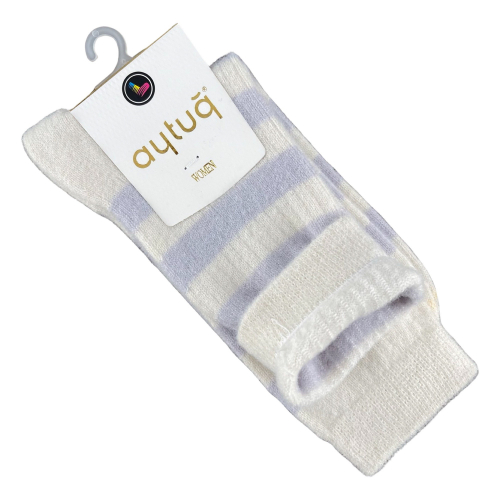 Шкарпетки жіночі Aytug 48003 високі молочні з блакитним Size 36-40