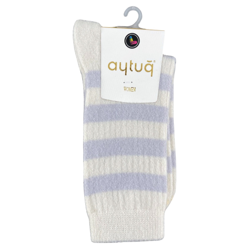 Шкарпетки жіночі Aytug 48003 високі молочні з блакитним Size 36-40