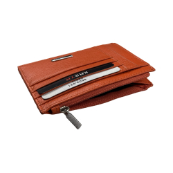 Кошелек картхолдер кожаный Karya 0022-031 оранжевый