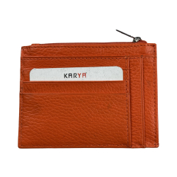 Кошелек картхолдер кожаный Karya 0022-031 оранжевый