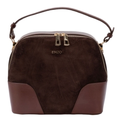 Сумка кросс-боди женская замшевая  Enzo Nori EN1105-1100-KR4 темно-коричневая