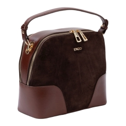 Сумка кросс-боди женская замшевая  Enzo Nori EN1105-1100-KR4 темно-коричневая