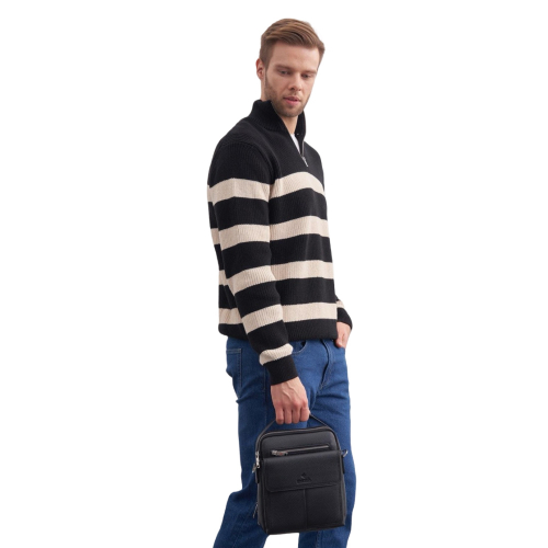 Сумка чоловіча шкіряна Eminsa 6252 18-1 чорна