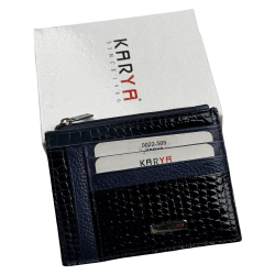 Кошелек картхолдер кожаный Karya 0022-509 темно-синий
