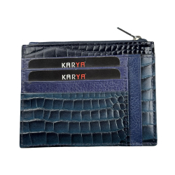 Кошелек картхолдер кожаный Karya 0022-509 темно-синий