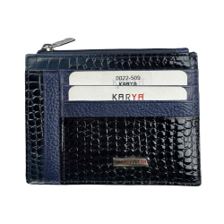 Кошелек картхолдер кожаный Karya 0022-509 темно-синий