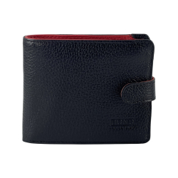 Гаманець чоловічий шкіряний Bond 516-281-282 чорний​ (червоний в середині)​