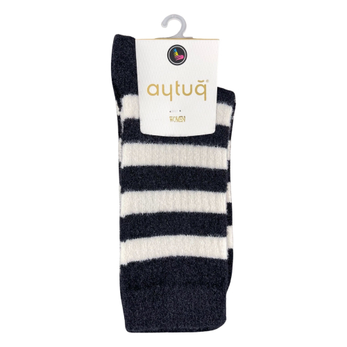 Шкарпетки жіночі Aytug 48003 високі чорні з білим Size 36-40