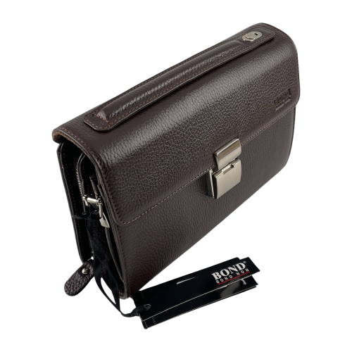 Сумка-барсетка чоловіча шкіряна Bond Non 888-286 темно-коричнева
