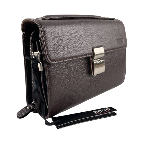 Сумка-барсетка чоловіча шкіряна Bond Non 888-286 темно-коричнева
