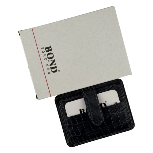Кошелек картхолдер кожаный Bond Non 132-359 серый