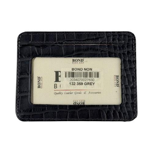 Кошелек картхолдер кожаный Bond Non 132-359 серый