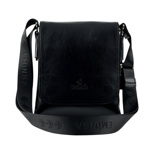 Сумка чоловіча шкіряна Eminsa 6102 37-1 чорна