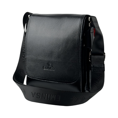 Сумка чоловіча шкіряна Eminsa 6102 37-1 чорна