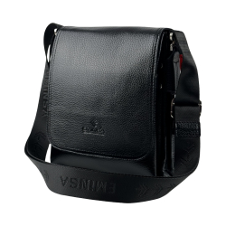 Сумка чоловіча шкіряна Eminsa 6102 37-1 чорна