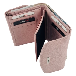 Кошелек женский кожаный Karya 2026-027 светло-розовый