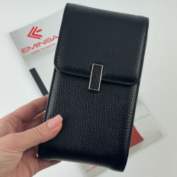 Сумка через плече жіноча шкіряна Eminsa 40241 37-1 чорна