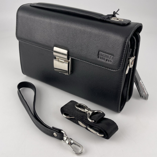Сумка-барсетка чоловіча шкіряна Bond Non 888-1 чорна