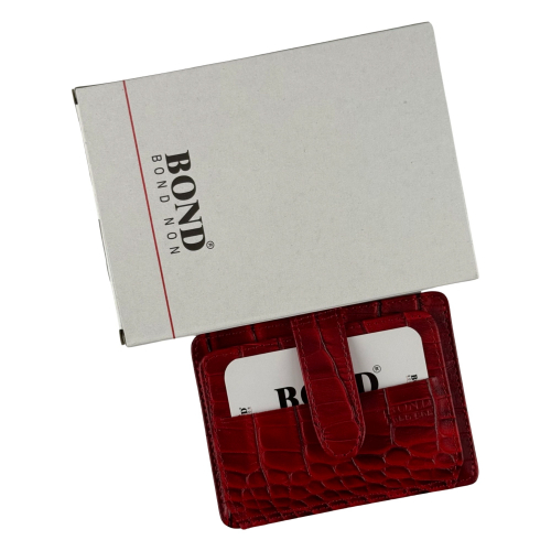 Кошелек картхолдер кожаный Bond Non 132-958 красный