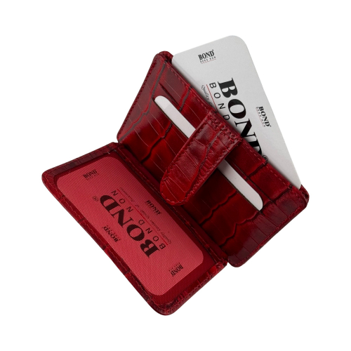 Кошелек картхолдер кожаный Bond Non 132-958 красный