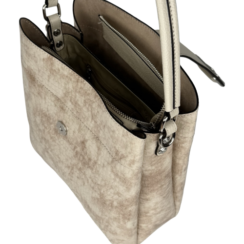 Сумка женская кожаная лакированная Karya 2505-579 экрю