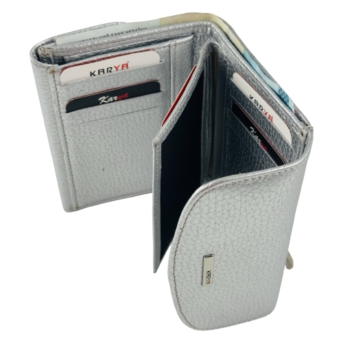 Кошелек женский кожаный Karya 2026-068 серебряный