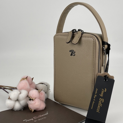 Сумка кросс-боди женская кожаная Tony Bellucci 0434-219 бежевая