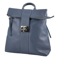 Рюкзак жіночий шкіряний Genuine Leather 638301 блакитний