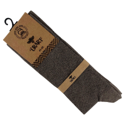 Шкарпетки чоловічі Urart Cotton 7451 (принт ромби) високі світло-коричневі Size 41-45