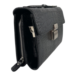 Сумка-барсетка чоловіча шкіряна Bond Non 888-356 чорна