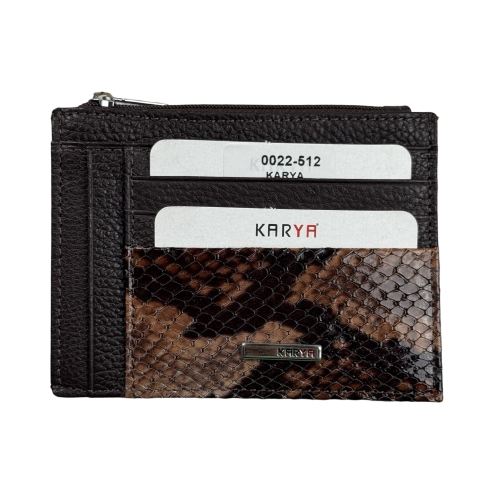 Кошелек картхолдер кожаный Karya 0022-512 коричневый