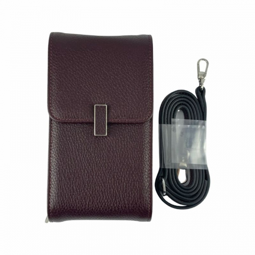 Сумка через плече жіноча шкіряна Eminsa 40241 37-6 бордова