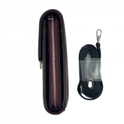 Сумка через плече жіноча шкіряна Eminsa 40241 37-6 бордова