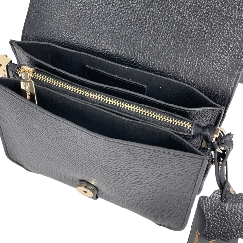 Сумка жіноча шкіряна Tony Bellucci 0765-281 чорна (золотиста фурнітура)