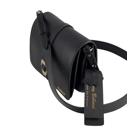 Сумка жіноча шкіряна Tony Bellucci 0765-281 чорна (золотиста фурнітура)