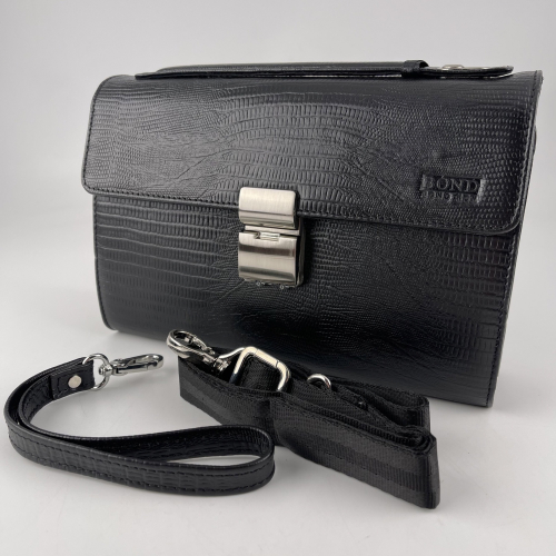 Сумка-барсетка чоловіча шкіряна Bond Non 888-902 чорна