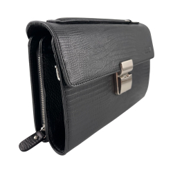 Сумка-барсетка чоловіча шкіряна Bond Non 888-902 чорна