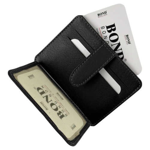 Кошелек картхолдер кожаный Bond Non 132-5 серый