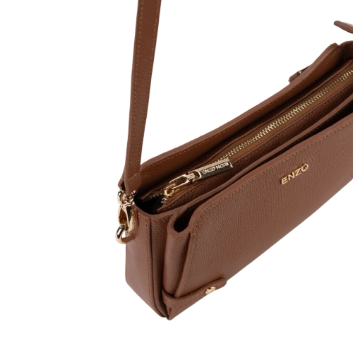 Сумка крос-боді жіноча шкіряна Enzo Nori EN1098-903 коричнева