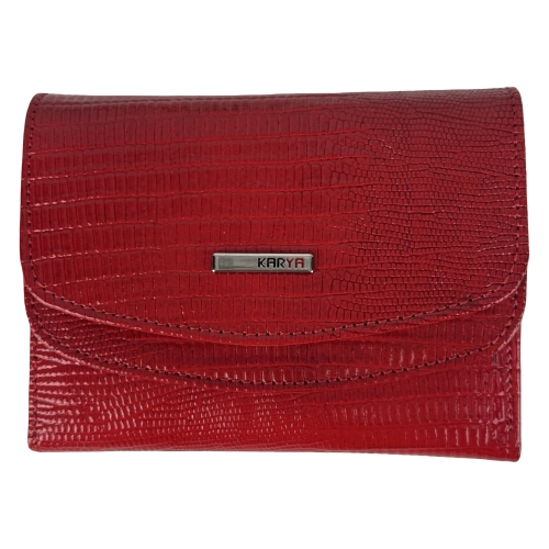 Кошелек женский кожаный лакированный Karya 2026-074 красный