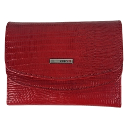 Кошелек женский кожаный лакированный Karya 2026-074 красный