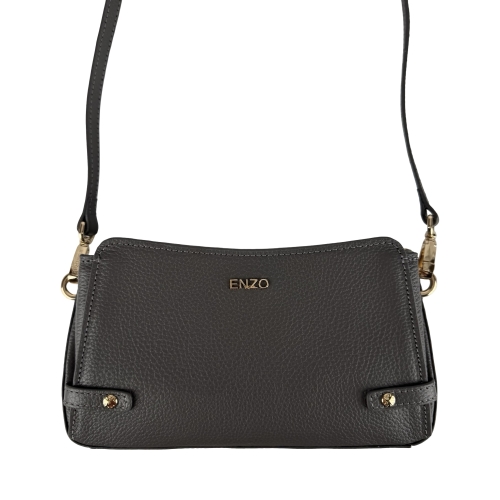 Сумка крос-боді жіноча шкіряна Enzo Nori EN1098-905 сіра