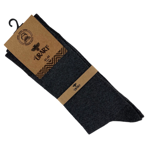 Шкарпетки чоловічі Urart Cotton 7451 (принт ромби) високі темно-сірі Size 41-45