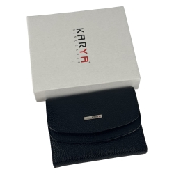 Кошелек женский кожаный Karya 2026-45-46 черный, внутри красный