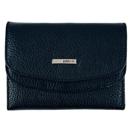 Кошелек женский кожаный Karya 2026-45-46 черный, внутри красный