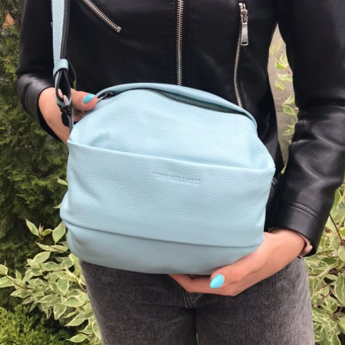 Сумка жіноча шкіряна Tony Bellucci 0349-210 блакитна