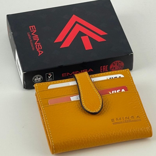 Гаманець картхолдер жіночий шкіряний Eminsa 1611 37-13 жовтий