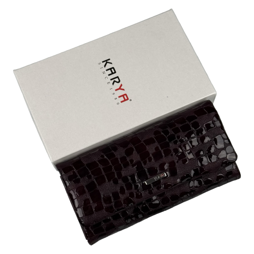 Гаманець жіночий шкіряний лакований Karya 1159-590 сливовий